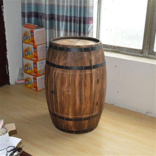 Barril de Roble gabinete del vino, decorativa del barril de cerveza, barra de madera Vitrina, estante del vino Botella Y Vidrio Locker, Expositor de madera natural, almacenamiento Bodega Decoración