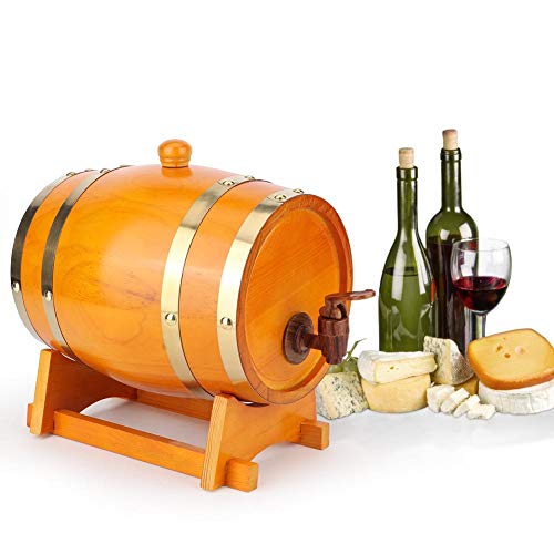 Barril de vino 3L, barril de vino de madera de pino vintage para el hogar, cafetería, casa de té, restaurante, hotel(3L-naranja)