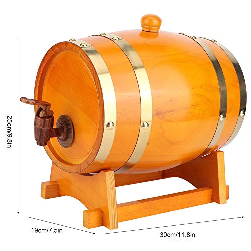 Barril de vino 3L, barril de vino de madera de pino vintage para el hogar, cafetería, casa de té, restaurante, hotel(3L-naranja)
