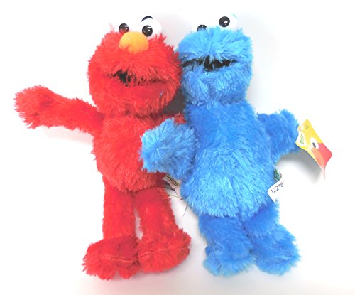 Barrio Sésamo 2 Muñecos de Peluche"Elmo y Triki" 8pulgadas (20cm) Elmo Y El Monstruo Galletero Peluches de Juguete Para Niños y Niñas