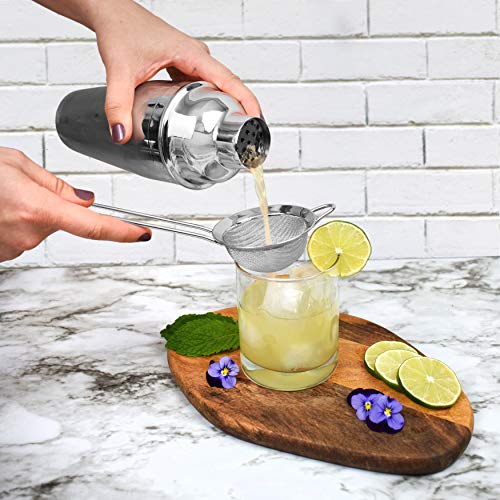 Bartender Kit Cobre 11 Piezas - Juego de Coctel Mixología - Coctel Parisino - Coctelera con triturador, vertedero, colador y cuchara de barra trenzada