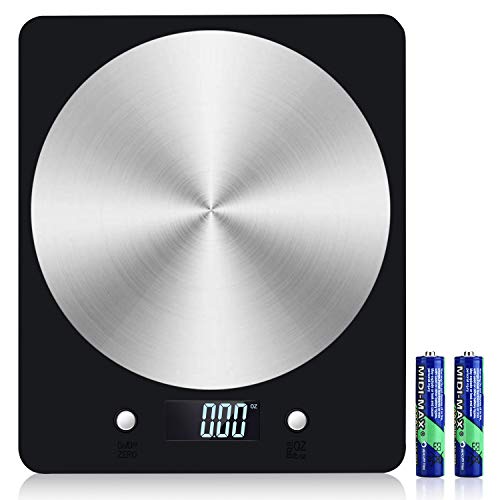 Báscula Digital de Cocina, Diyife11lb / 5kg Báscula electrónica de cocción de Alimentos con Pantalla LCD Báscula de pesaje de Plataforma de Acero Inoxidable Báscula para Hornear y cocinar