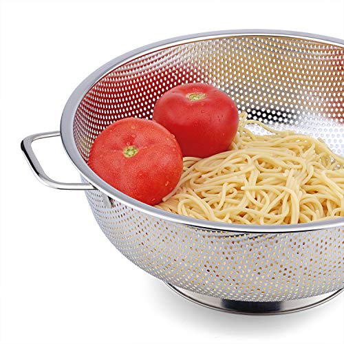 BasicForm Talla Grande Colador microperforado con grande mango y base de acero inoxidable 28.5cm