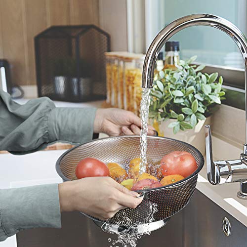 BasicForm Talla Grande Colador microperforado con grande mango y base de acero inoxidable 28.5cm
