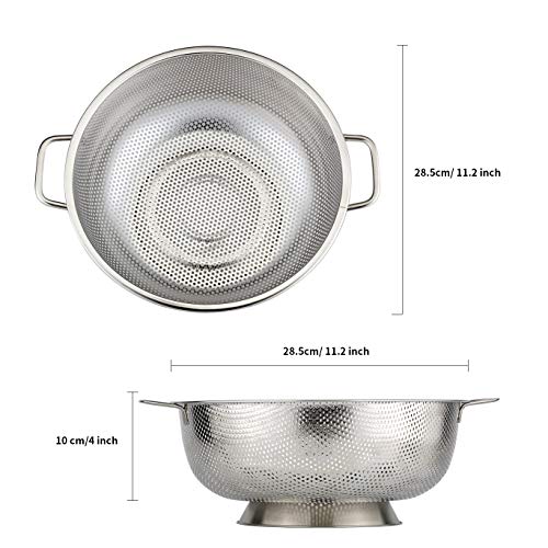 BasicForm Talla Grande Colador microperforado con grande mango y base de acero inoxidable 28.5cm
