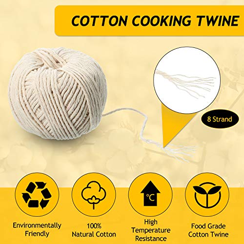 Baster de Pavo con Bombilla de Silicona Aguja de Inyector de Adobo de Carne Cepillo de Limpieza para Barbacoa Estopilla de Grado 90 Cordel de Cocina de Algodón Aguja de Asar de Carne de 7 Pulgadas