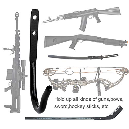 Bastidores de Armas horizontales Montaje en Pared Percha para Rifle Gancho para Escopeta Soporte para Airsoft Almacenamiento y exhibición de Armas