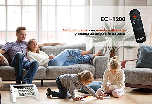 Bastilipo ECI-1200 Estufa Infrarrojo, 1200 W, Plástico, Blanco