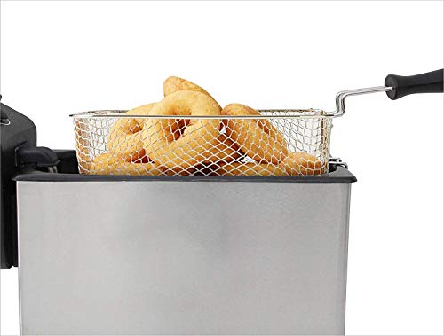 Bastilipo FE-2000 Freidora, 2000 W, 3 litros, Acero Inoxidable, Negro/Gris