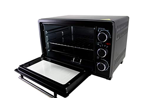 Bastilipo Roma Black-Horno de sobremesa, Acero Inoxidable, Negro, 23 Litros