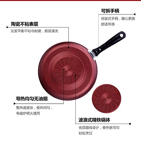 Batería de Cocina Juego de Utensilios, Doble Revestimiento Antiadherente de Cocina ollas y Pan Set Profesional for el hogar Restaurante Juegos de Sartenes y Ollas (Color : Red, Size : Free Size)