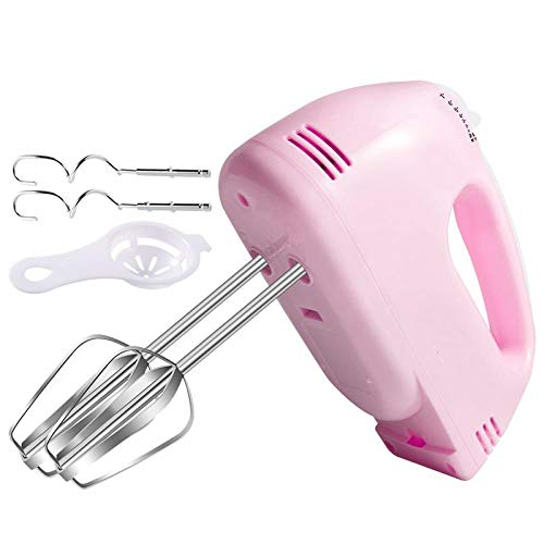 Batidora de huevo Eléctrica Mini herramientas para hornear Hogar de alta potencia Batidora automática de batidora y panadería-Rosa