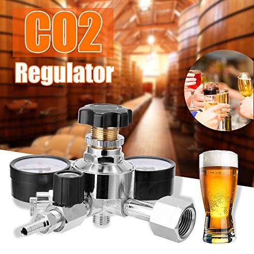 Baugger Beer Keg Co2 Regulator - Barril de Cerveza Regulador de Co2 Válvula de Alivio de Presión de Seguridad 0-3000 Psi Tanques Presión Ajustable