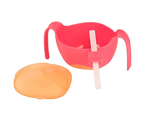 b.box Strawberry Shake - Vasos Con Boquilla Bol Xl Con Pajita, pink/orange