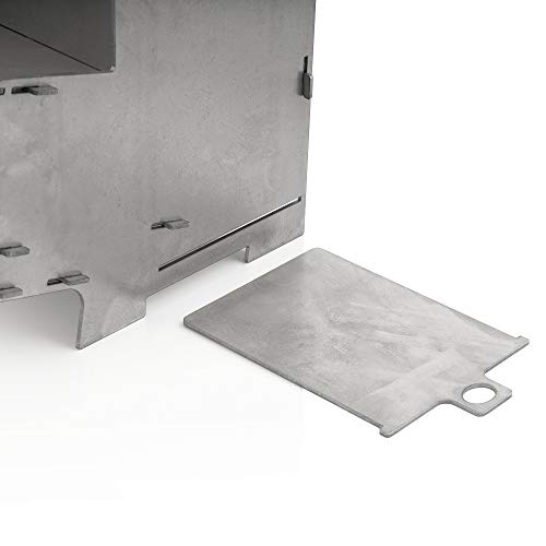 BBQ-Toro - Horno de cohetes # 5, sistema de ranuras Rocket Stove de acero macizo de 2 mm de grosor para horno holandés, sartenes y mucho más