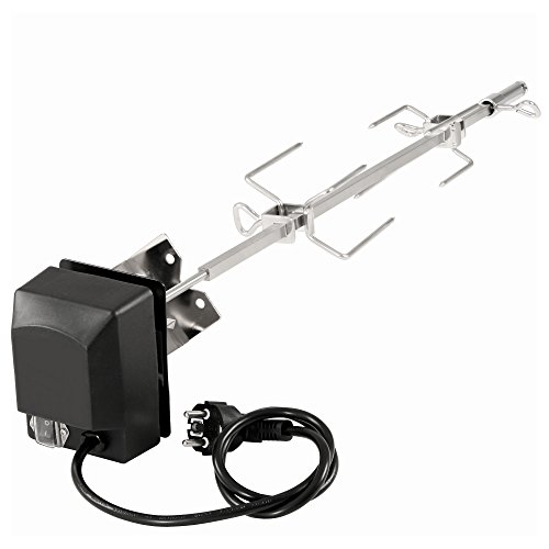 BBQ-Toro Pincho Asador de Acero Inoxidable Set para Parrilla apto para Barbacoa de Gas Weber Spirit | con 2x Agujas para carne y Motor | Rotisserie Asador giratorio
