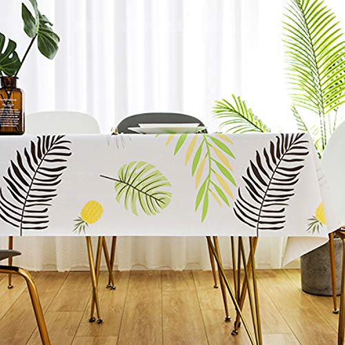 Bbrand HETOOSHI Mantel para Mesa Rectangular de PVC Impermeable Resistente al Aceite Manteles de Plástico Antimanchas Hules para Mesas Comedor Cocina Multicolor (Patrón de la Hoja, 110 x 160 cm)