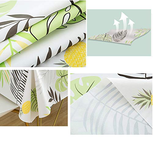 Bbrand HETOOSHI Mantel para Mesa Rectangular de PVC Impermeable Resistente al Aceite Manteles de Plástico Antimanchas Hules para Mesas Comedor Cocina Multicolor (Patrón de la Hoja, 110 x 160 cm)