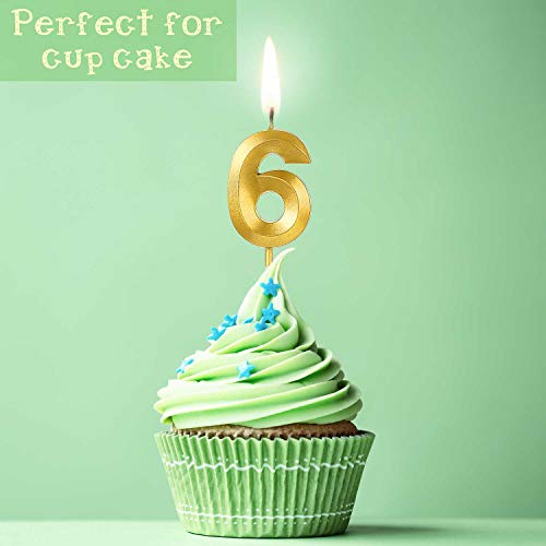 BBTO 10 Piezas Velas de Número Topper de Tarta 0-9 Dorado con 2 Sombreros de Cumpleaños Brillantes para Decoración de Fiesta de Cumpleaños