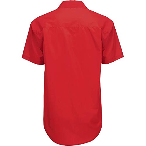 B&C - Camisa de Manga Corta Modelo Smart (Tallas Grandes) para Hombre Caballero - Fiesta/Trabajo/Eventos Importantes (4XL) (Negro)