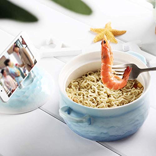 Bcanju Tazón Sopa Ensalada Menaje Vajilla Cubierto Ramen Residencia estudiantil Gran capacidad 850 ml Regalo perfecto,Azul,15,4 cm * 8 cm