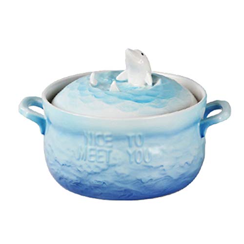 Bcanju Tazón Sopa Ensalada Menaje Vajilla Cubierto Ramen Residencia estudiantil Gran capacidad 850 ml Regalo perfecto,Azul,15,4 cm * 8 cm