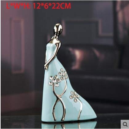 BCC Jingdezhen Cerámica Miss Ballet Cerámica Carácter Decoración Porcelana Decoración Azul Diamante Azafata, Porcelana, a