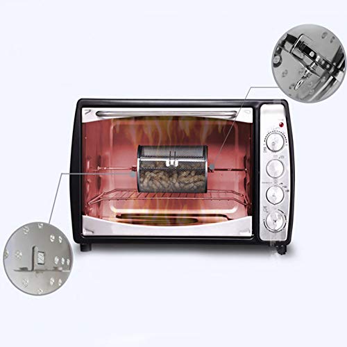 Bclaer72 Cesta de Horno de Acero Inoxidable, Cesta de asador para Asar, Jaula giratoria para Hornear Cacahuetes, nueces, almendras, Barbacoa, Utensilios para Hornear, Plateado, Tamaño Libre