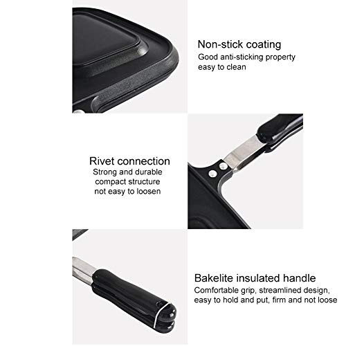 BDLeKing Sartén para Parrilla de Barbacoa portátil de Doble Cara, sartén Plegable Cuadrada, sartén Gigante para Parrilla, Utensilios de Cocina, sartén para Tortillas de aleación de Aluminio