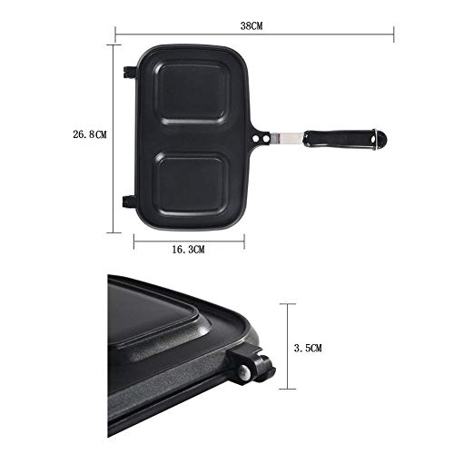 BDLeKing Sartén para Parrilla de Barbacoa portátil de Doble Cara, sartén Plegable Cuadrada, sartén Gigante para Parrilla, Utensilios de Cocina, sartén para Tortillas de aleación de Aluminio