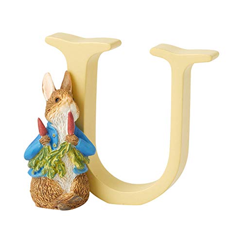 Beatrix Potter - Figura Decorativa de Letra U, diseño de Conejo