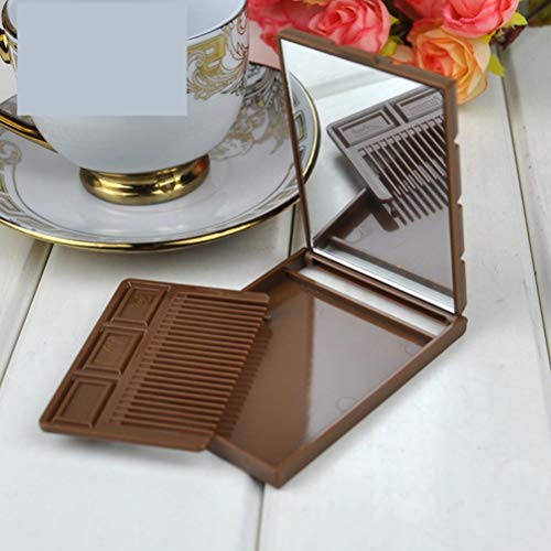 Beaupretty 2 unids espejo compacto de chocolate espejo de monedero espejo de maquillaje espejo con peine para niñas mujeres damas