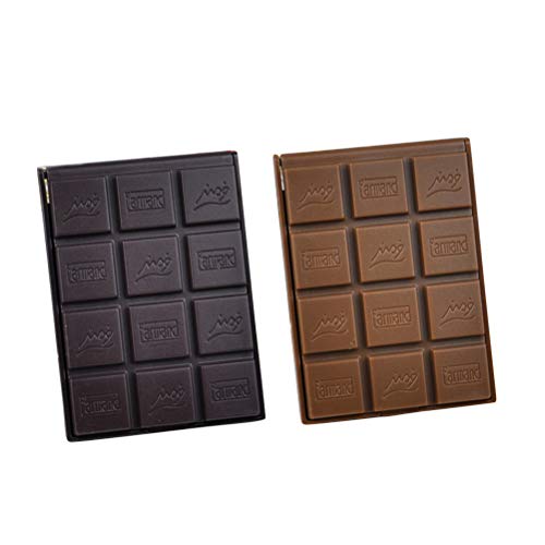Beaupretty 2 unids espejo compacto de chocolate espejo de monedero espejo de maquillaje espejo con peine para niñas mujeres damas