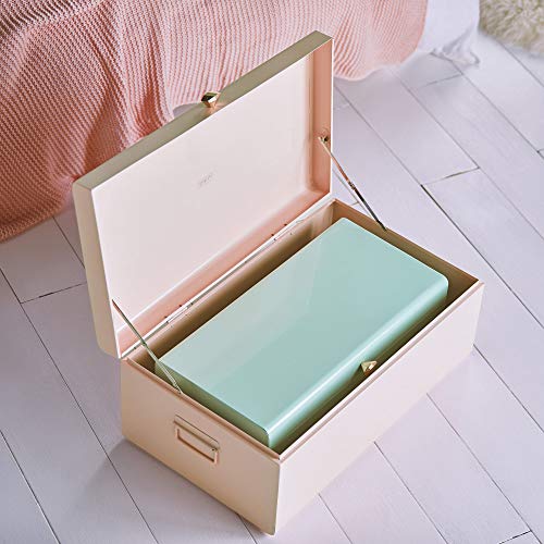 Beautify Juego de 2 Baúles de Metal de Acero Verde Menta y Rosa Caja de Almacenamiento para el Dormitorio y la Sala de Estar en Colores Pastel