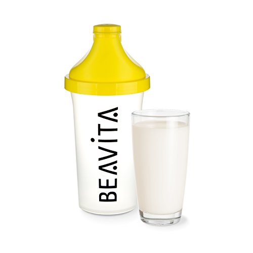 BEAVITA Slim Shaker - para batidos de proteínas o bebidas isotónicas mixtas - Botella con cierre de tapa abatible - 500 ml - Apto para lavavajillas y perfecto para llevar al gimnasio