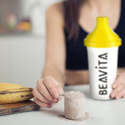 BEAVITA Slim Shaker - para batidos de proteínas o bebidas isotónicas mixtas - Botella con cierre de tapa abatible - 500 ml - Apto para lavavajillas y perfecto para llevar al gimnasio