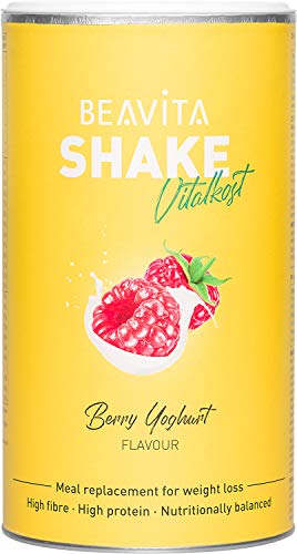 BEAVITA Vitalkost sabor frambuesas & yogurt | 572g | 208 kcal en cada porción | Fácil Preparación | Sin gluten o conservantes | Suplemento con proteína, vitaminas y minerales | Fórmula para adelgazar