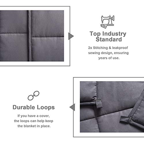 BedStory Manta Ponderada 100% Algodón Natural Manta Sofa Gris Oscuro Antiácaros Hipoalergénica Suave y Cómoda Puede Aliviar la Ansiedad el Estrés el Insomnio 152x203 cm (6,8 kg) Adultos