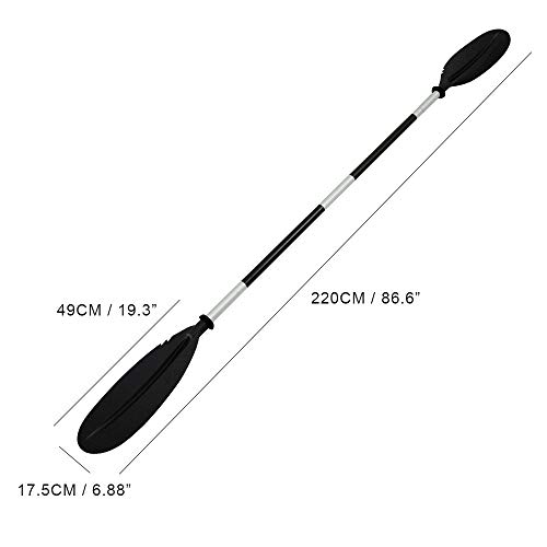 Beenle-Icey Remos Aluminio de Doble Longitud Total 220 cm Convertibles en Uno Se Puede Dividir en 4 Secciones para Sup Kayak Piragua Canoa Barco Color Negro Azul Amarillo (Amarillo)