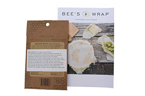 Beesweet Bee's Wrap Medio-Tejido orgánico para almacenar Alimentos, Craft, 25.4 x 27.94 x 0.3 cm