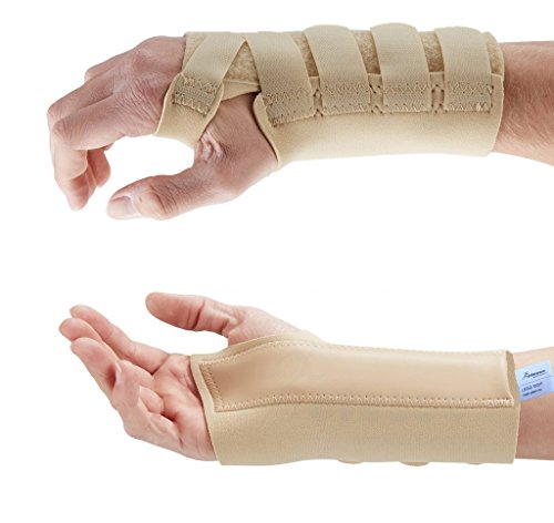 Beige Muñequeras Ferula Actesso - Muñeca Rigida - Alivio del esguinces, dolor de muñeca y tunel carpiano (Pequeña derecha)