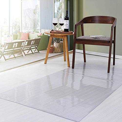 BEIGOO Transparent Vinilo Alfombrilla,PVC Plástico para Pisos De Madera No Tóxico Sin Olor Antideslizante Protector Suelo Doméstica Alfombrilla Protectora-1.0mm-90x160cm(35x63inch)