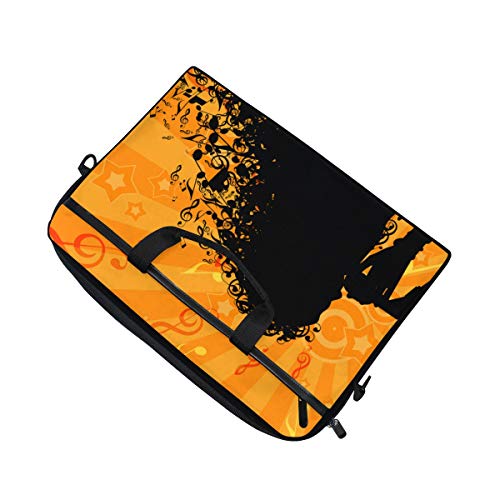 BEITUOLA 15-15.4 Pulgadas Maletines para portátil,Silueta Mujer Cabeza Música Fondo Pelo,Varios Patrones Funda para Portátil Multifuncional Bolso De Hombro con Maletín De Manga Portátil