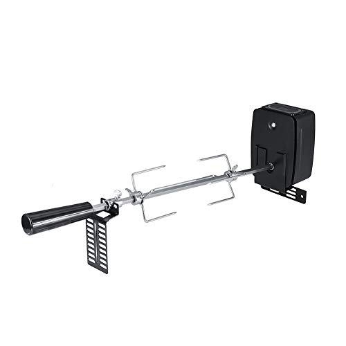 Beiwnner Kit de Asador Giratorio Universal para Barbacoas,Rostizadores de BBQ de Acero Inoxidable con Barra Eléctrica y Motor Eléctrico,Vertical Giratoria Horno para Picnic, Camping,Mejor Regalo