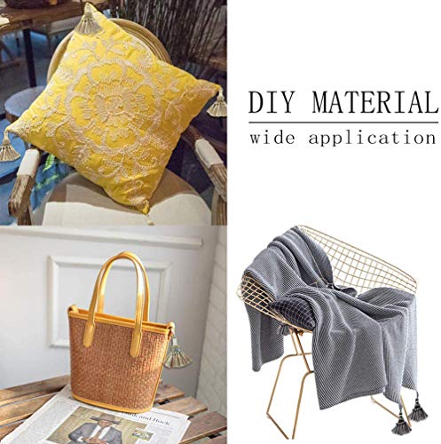 BEL Avenir Paquete De 4 Borlas De Poliéster Elegantes Hechas A Mano Borlas Coloridas para Correas De Llavero Accesorios Decorativos DIY(Dorado)