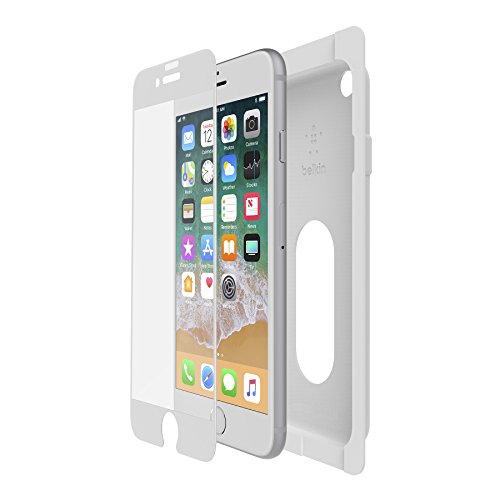 Belkin ScreenForce - Protector de Pantalla Edge to Edge Ultraglass para iPhone 6/7/8 (Cobertura de Borde a Borde, Cristal Templado) Color Blanco