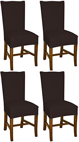 Bellboni - Fundas para sillas, Fundas elásticas, Cubiertas para sillas, Pack de 4, Chocolate