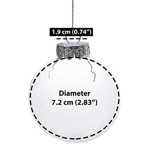 BELLE VOUS Bola de Navidad (Pack de 12) - Bola Navidad Redonda Transparente Ornamento para Eventos de Las Fiestas, Decoración de Bodas, Artes Colgantes y Manualidades - Bolas de Plastico Transparente