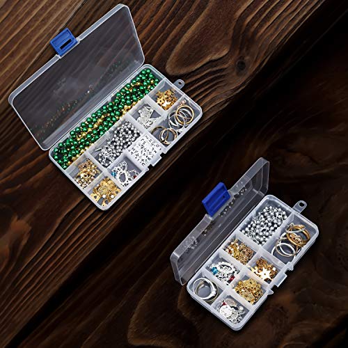 BELLE VOUS Caja Almacenamiento (Pack de 4) - 1 Grande, 2 Mediana y 1 Pequeña - Caja Organizadora Plastico con Compartimentos Desmontables para Joyas, Cuentas, Anzuelos, Accesorios de Costura