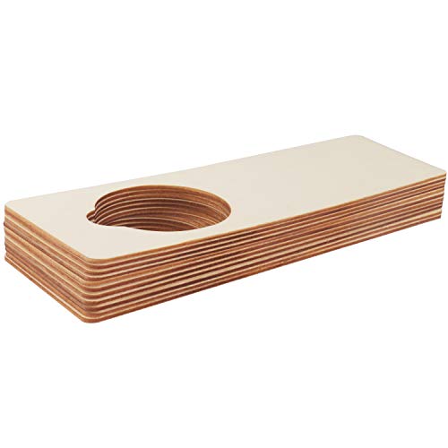 BELLE VOUS Colgadores Puerta Madera (Pack de 12) - Percha Puerta Grande Lisa (24 x 8,1 x 0,2cm) - Cartel en Blanco para Manualidades, Hogar, Oficina y Decoración del Hotel Mensajes/No Molestar